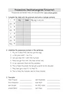 Vorschau - Arbeitsblätter - Possessive Pronouns - Worksheet - Deckblatt