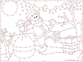 Vorschau - Arbeitsblätter - Weihnachtsmann auf dem Dach Punkt zu Punkt - 377 - Seite 1