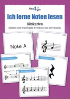 Vorschau - Bildkarten - Noten lernen - Noten, Notenwerte, Pausen und Symbole - Deckblatt