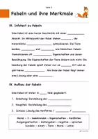 Vorschau - Arbeitsblätter - Merkblatt Fabeln und die passende Lösung - Seite 2