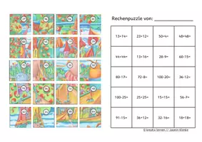 Vorschau - Spiele - Rechenpuzzle im Zahlenraum bis 100 - Seite 1