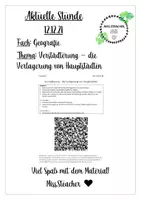 Vorschau - Arbeitsblätter - Verstädterung - Verlegung von Hauptstädten | Aktuelle Stunde Geographie - Deckblatt