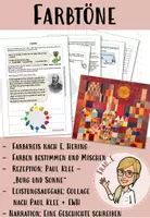 Vorschau - Stundenentwürfe - Farbtöne: Erarbeitung + Collage nach Paul Klee - Deckblatt
