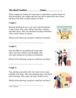 Vorschau - Arbeitsblätter - The Ideal Vacation: Travel Reading in English (Englisch) - Deckblatt
