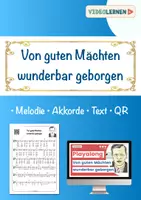 Vorschau - Arbeitsblätter - Musik 🎶 Von guten Mächten mit QR zum Playalong Video • Melodie Text Akkorde - Deckblatt