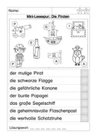 Aperçu - Feuilles d'exercices - Mini-Lesespur: Piraten - Page 2
