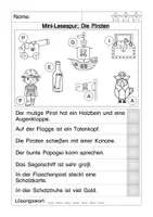 Aperçu - Feuilles d'exercices - Mini-Lesespur: Piraten - Page 3