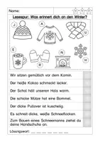 Aperçu - Feuilles d'exercices - Lesespur: Was erinnert dich an den Winter? - Page 3