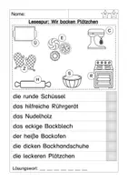 Aperçu - Feuilles d'exercices - Mini-Lesespur: Plätzchen backen - Page 2