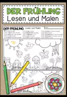 Vorschau - Arbeitsblätter - DER FRÜHLING - Lesen und Malen (2-fach differenziert) - Deckblatt