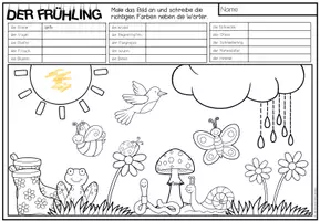 Vorschau - Arbeitsblätter - DER FRÜHLING - Lesen und Malen (2-fach differenziert) - Seite 2