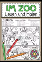 Vorschau - Arbeitsblätter - IM ZOO - Lesen und Malen (2-fach differenziert) - Deckblatt
