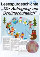 Aperçu - Feuilles d'exercices - Lesespurgeschichte / Reading Trail: Die Aufregung am Schlittschuhteich - Page de couverture