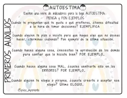 Vista previa - Hojas de trabajo - PRIMEROS AUXILIOS PARA MI AUTOESTIMA - página 1