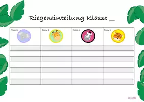 Vorschau - Stationenlernen - Riegen Sport Tiere - Deckblatt