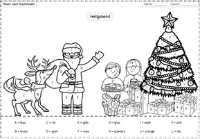 Vorschau - Arbeitsblätter - Malen nach Buchstaben - Weihnachten - Deckblatt