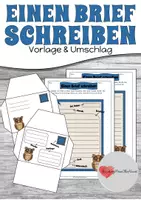 Vorschau - Arbeitsblätter - Einen Brief schreiben - Vorlage & Umschlag (2-fach differenziert) - Deckblatt