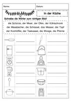 Vorschau - Arbeitsblätter - Wortschatz: In der Küche - Bildkarten und Arbeitsblätter - Seite 3
