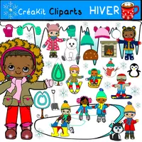 Aperçu - Cliparts/Visuels - CréaKit cliparts HIVER - Page de couverture