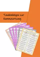 Vorschau - Aufgabenkarten - Tandembögen zur Kommasetzung - Deckblatt