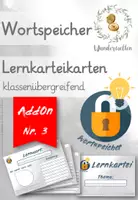 Vorschau - Mal- und Bastelvorlagen - (Fach-)Wortspeicher - AddOn Nr. 3 - (Lernkartei) - Deckblatt