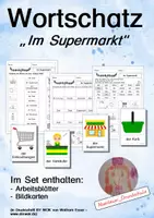 Aperçu - Feuilles d'exercices - Wortschatz: Im Supermarkt Arbeitsblätter und Bildkarten - Page de couverture