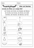 Aperçu - Feuilles d'exercices - Wortschatz: Obst und Gemüse - Arbeitsblätter und Bildkarten - Page 3