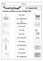 Vista previa - Hojas de trabajo - Wortschatz: Im Supermarkt - Bildkarten und Arbeitsblätter - página 2