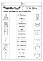 Vista previa - Hojas de trabajo - Wortschatz: In der Küche - Arbeitsblätter und Bildkarten - página 2