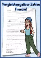 Vorschau - Arbeitsblätter - Vergleichen von ganzen Zahlen - Freebie! - Deckblatt