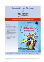 Vorschau - Stundenentwürfe - Unterrichtsmaterial zu ›Schultütengeschichten‹ von Eveline Hasler - Deckblatt