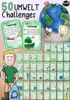 Vorschau - Spiele - 50 UMWELT Challenges - Karten für die Schule und zu Hause #timeforclimateaction - Deckblatt