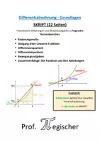 Vorschau - Arbeitsblätter - Skript: Differentialrechnung - Grundlagen (mit Lösungen & PowerPoint) - Deckblatt