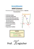 Vorschau - Arbeitsblätter - SKRIPT: Kurvendiskussion von Polynomfunktionen (mit Lösungen & PowerPoint) - Deckblatt