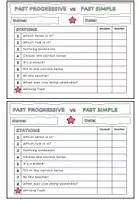 Vorschau - Stationenlernen - Past Progressive / Past Continuous vs. Past Simple Lerntheke - Seite 1