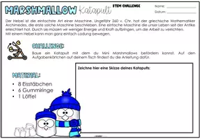 Vorschau - Arbeitsblätter - STEM Challenge - Marshmallow Katapult - Seite 1