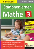 Vorschau - Unterrichtsreihen - Stationenlernen Mathe Klasse 3 | Mathematik Grundschule Klasse 3 | Grundrechenarten, Geometrie, Maßeinheiten, Differenzierung, Aufgabenkarten, Tipp-Karten, Arbeitsblätter Kopiervorlagen Lösungen - Deckblatt