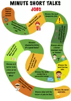 Aperçu - Cartes d'exercices - MINUTE SHORT DISCUSSIONS about Jobs - Speaking Cards / Parler pendant 1 minute sur les emplois - Speaking Cards - Page de couverture