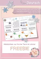 Vorschau - Arbeitsblätter - Minibüchlein Tiere im Winter - Deckblatt