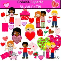 Aperçu - Cliparts/Visuels - CréaKit Cliparts de la St VALENTIN - Page de couverture