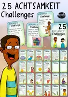 Vorschau - Aufgabenkarten - 25 Challenges zum Thema Achtsamkeit - Deckblatt