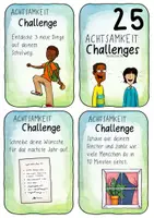 Vorschau - Aufgabenkarten - 25 Challenges zum Thema Achtsamkeit - Seite 1