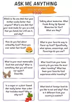 Vista previa - Hojas de trabajo - Ask me anything about Food / Pregúntame cualquier cosa sobre comida - Portada