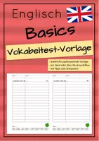 Vorschau - Test - Vokabeltest-Vorlage (Englisch Basics) - Deckblatt