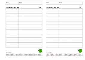 Vorschau - Test - Vokabeltest-Vorlage (Englisch Basics) - Seite 2