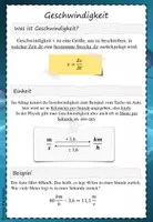 Vorschau - Merkblätter - Physik: Geschwindigkeit & Beschleunigung - Merkblätter - Seite 1