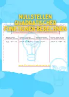 Vorschau - Stundenentwürfe - Nullstellen quadratischer Funktionen berechnen - Deckblatt