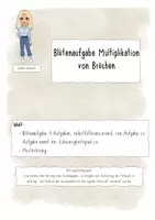 Vorschau - Arbeitsblätter - Blütenaufgabe zur Multiplikation von Brüchen - Deckblatt