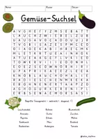 Vorschau - Spiele - Gemüse Suchsel Buchstabengitter gesunde Ernährung (12 Varianten) - Deckblatt