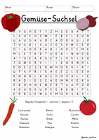 Vorschau - Spiele - Gemüse Suchsel Buchstabengitter gesunde Ernährung (12 Varianten) - Seite 2